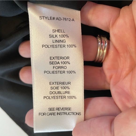 Aryn K Black Floral Silk Mini Dress Size Small - Picture 11 of 15